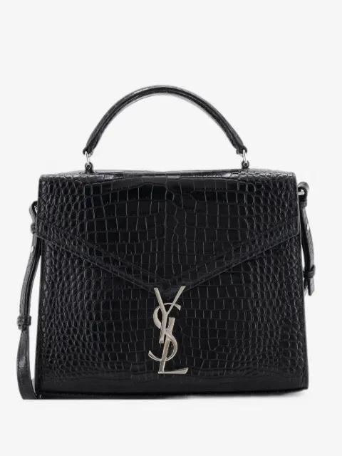 Cassandra Top Handle Bag Crocodile Embossed Leather Medium satchel by SAINT LAURENT 