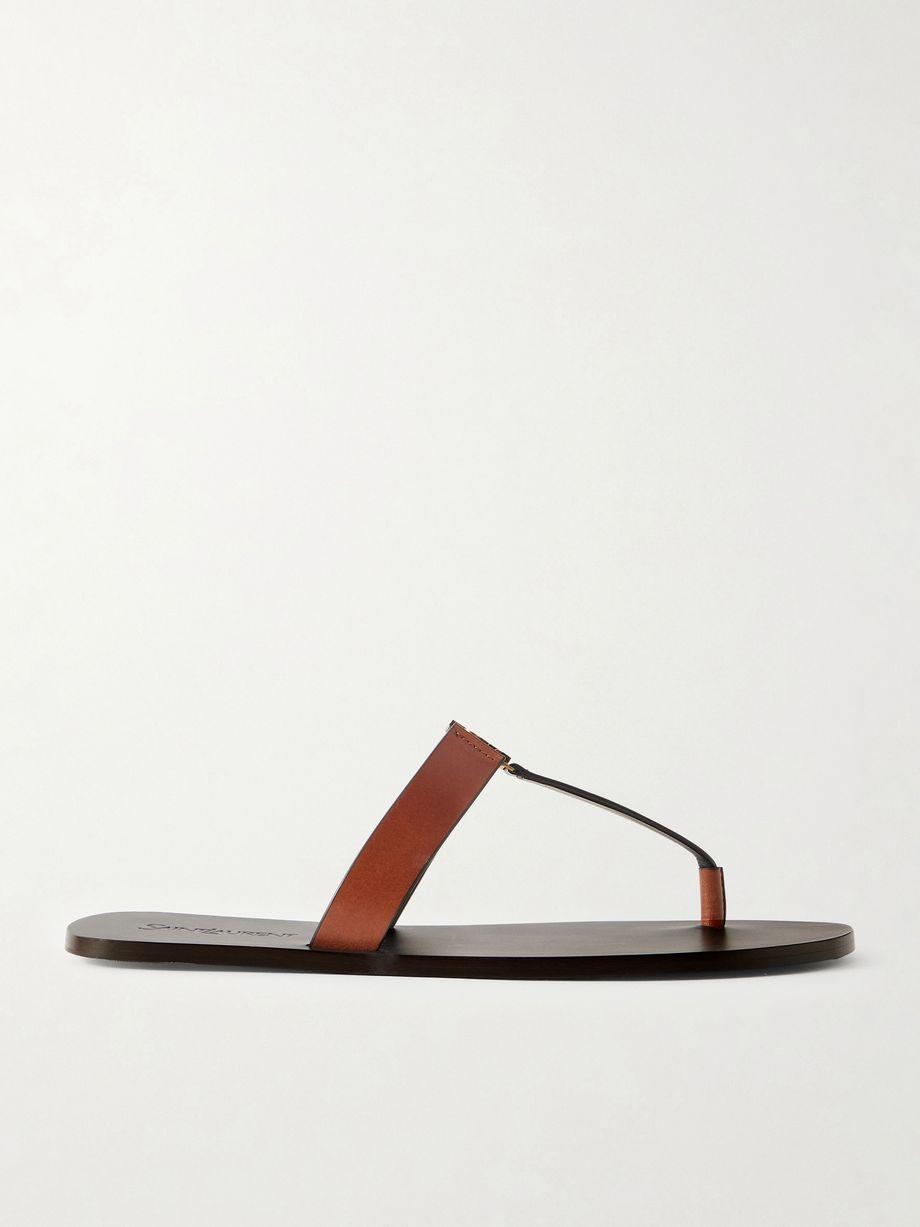 Cassandra embellished leather thong sandals by SAINT LAURENT