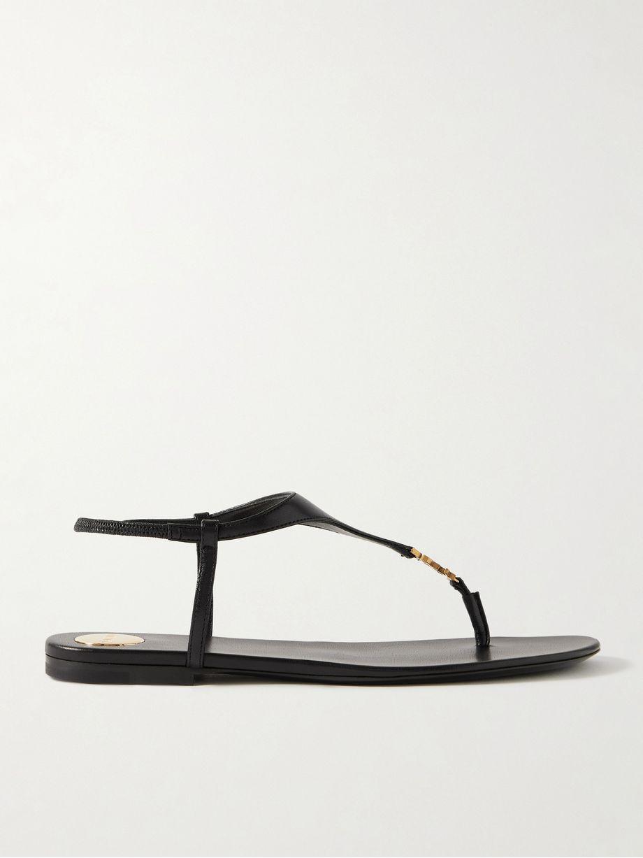 Cassandra logo-embellished leather sandals by SAINT LAURENT