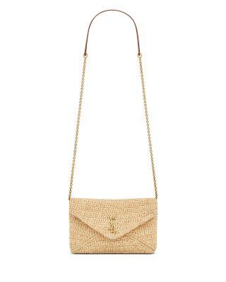 Cassandre Chain Pouch In Raffia by SAINT LAURENT