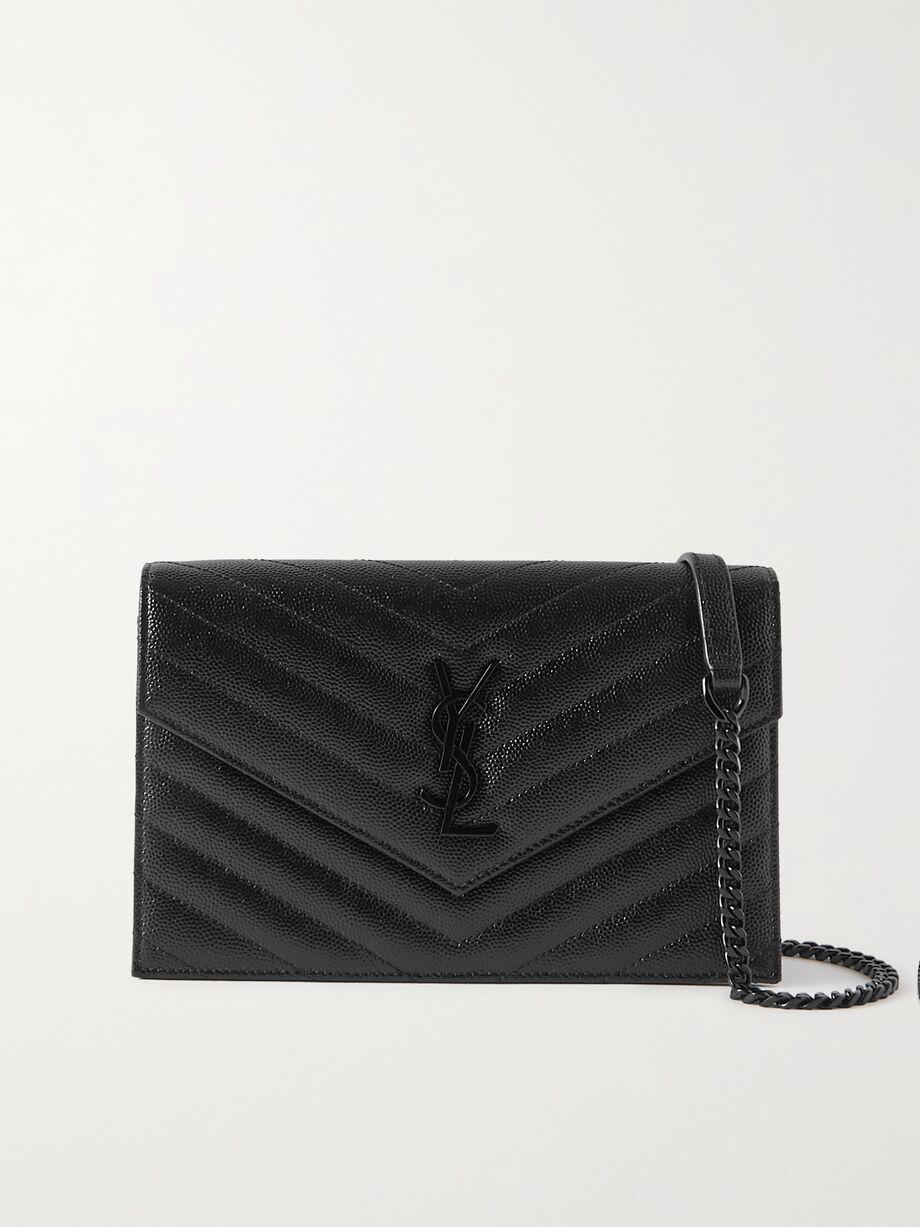 Cassandre Envelope Chain matelassé textured-leather wallet by SAINT LAURENT