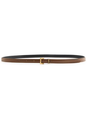 Cassandre Extra Thin logo leather belt by SAINT LAURENT