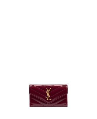 Cassandre Matelasse Fragments Flap Card Case by SAINT LAURENT