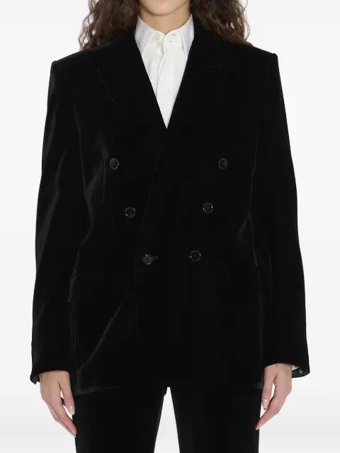 Cassandre double-breasted velvet jacket by SAINT LAURENT