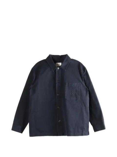 Cassandre-embroidered cotton shirt by SAINT LAURENT