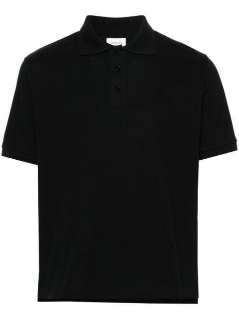 Cassandre-embroidered piqué polo shirt by SAINT LAURENT