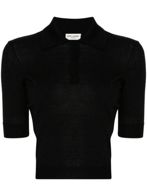 Cassandre-embroidery polo top by SAINT LAURENT