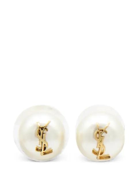Cassandre faux-pearl earrings by SAINT LAURENT