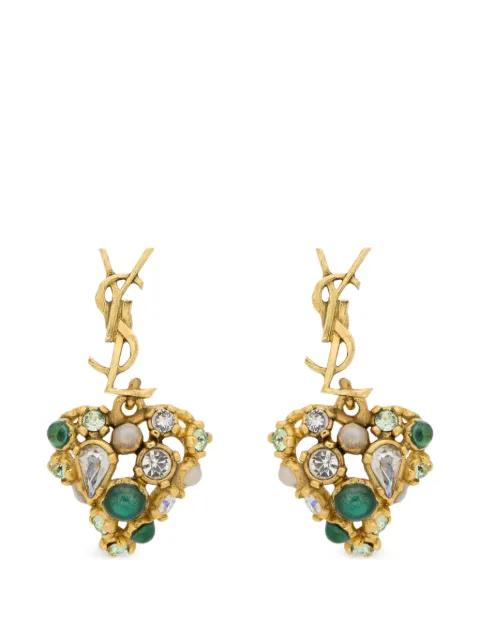 Cassandre heart-pendant earrings by SAINT LAURENT