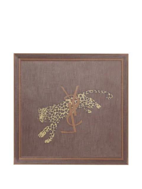 Cassandre leopard-print scarf by SAINT LAURENT