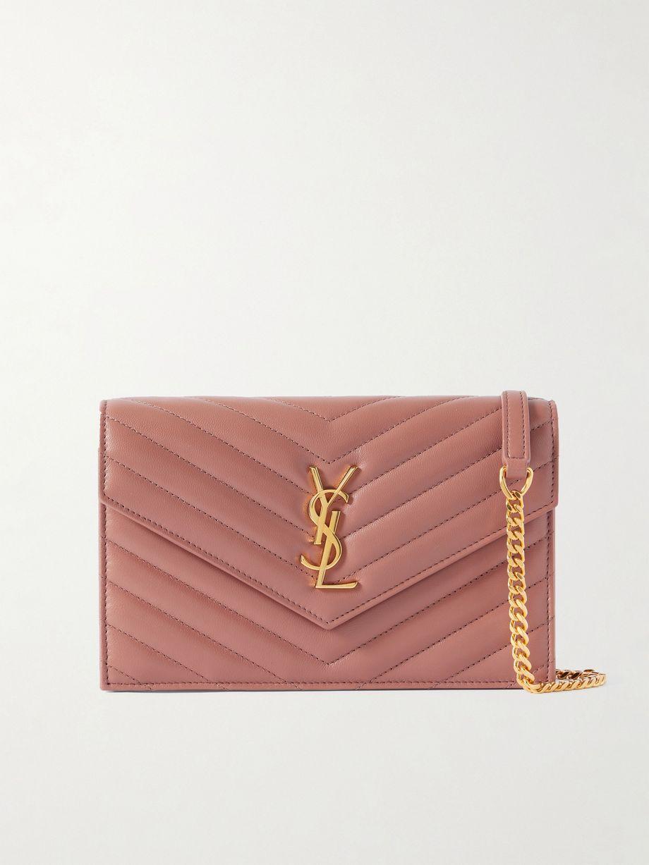 Cassandre mini matelassé leather chain wallet by SAINT LAURENT