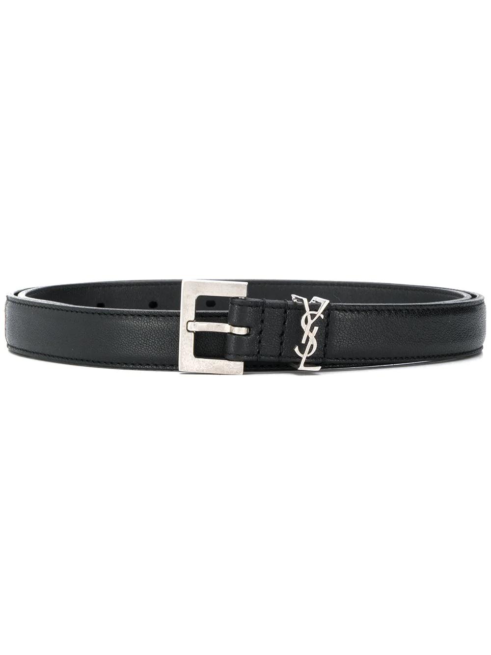 Cassandre-plaque leather belt by SAINT LAURENT