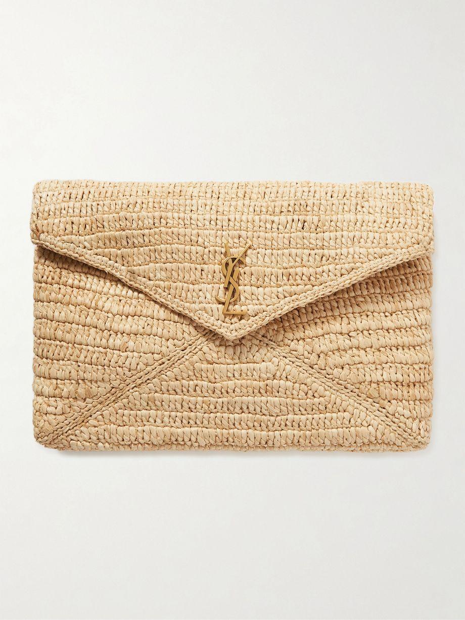 Cassandre raffia clutch by SAINT LAURENT