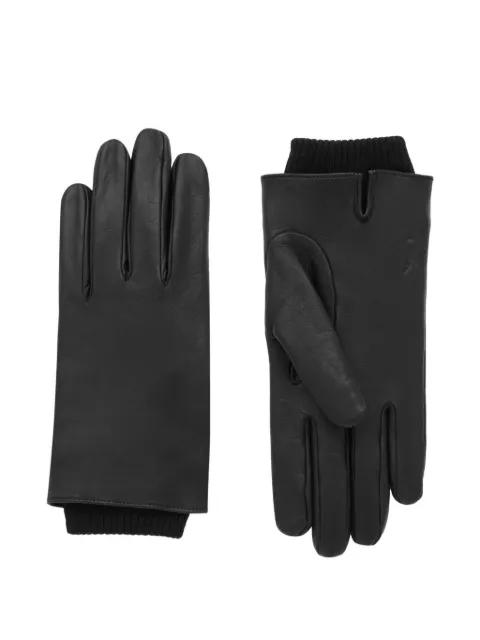 Cassandre ribbed-cuff leather gloves by SAINT LAURENT