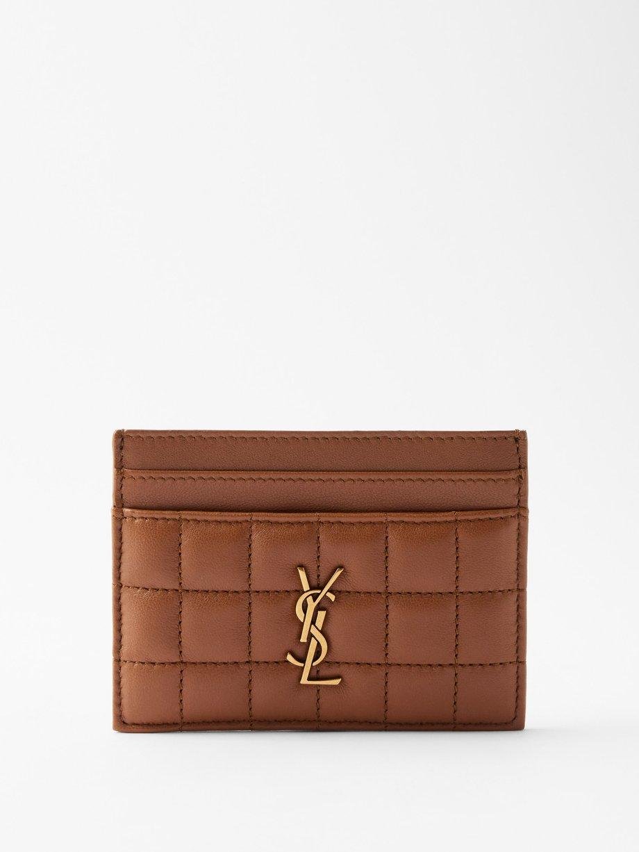 Cassandre square-quilted leather cardholder by SAINT LAURENT