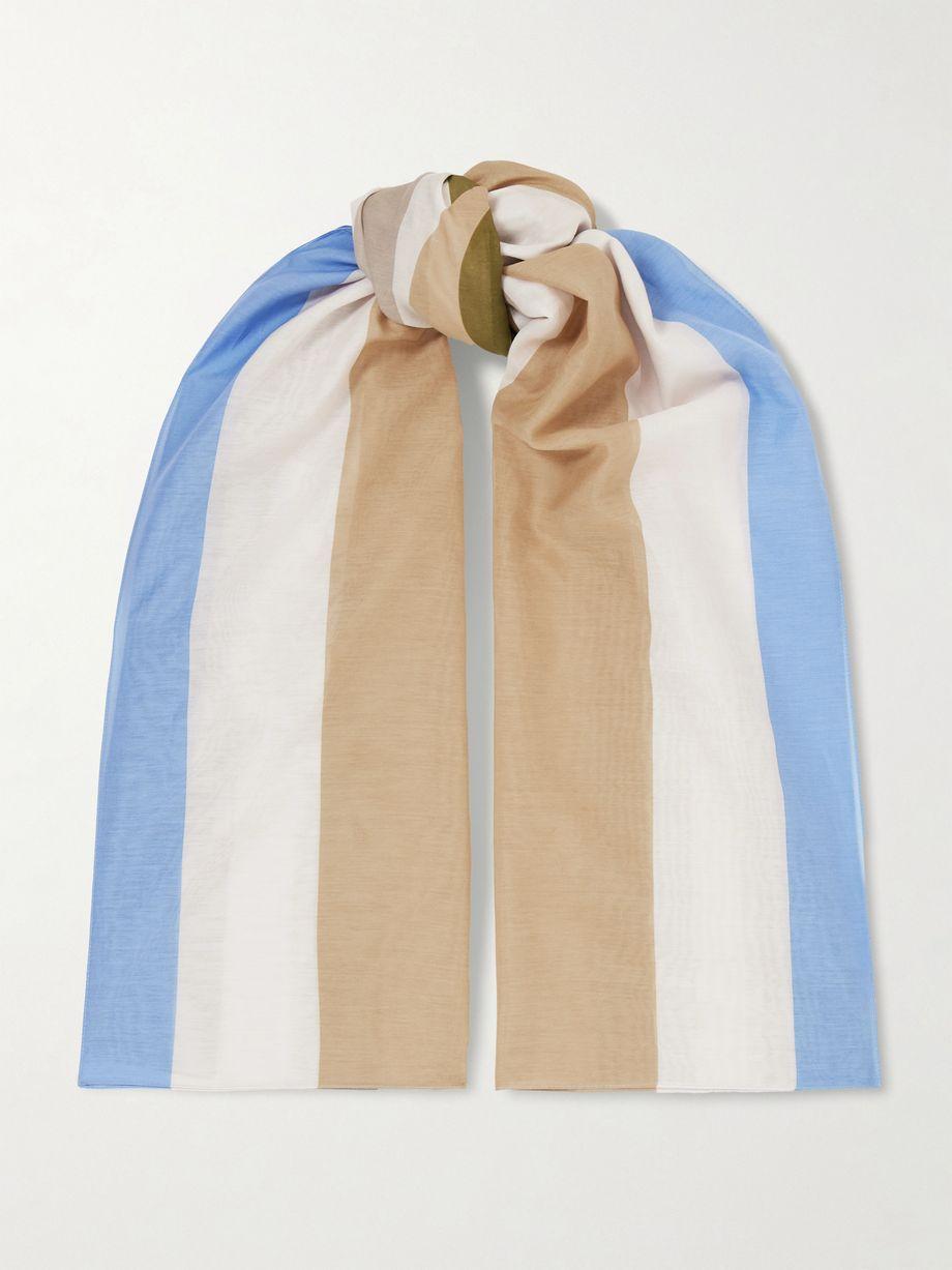 Cassandre striped cotton and silk-blend scarf by SAINT LAURENT