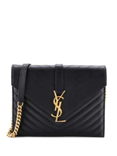 Classic Monogram Envelope Chain Bag Matelasse Chevron Leather Medium shoulder bag by SAINT LAURENT 