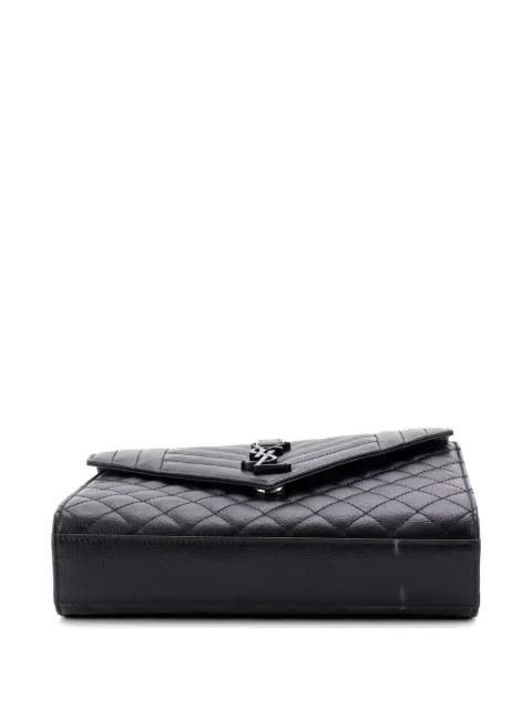 Classic Monogram Envelope Satchel Mixed Matelasse Leather Medium shoulder bag by SAINT LAURENT 