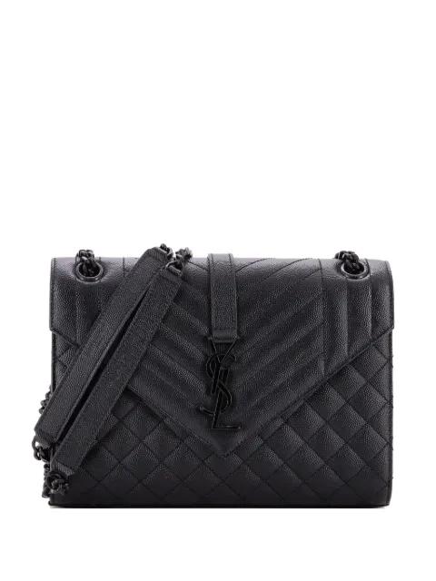 Classic Monogram Envelope Satchel Mixed Matelasse Leather Medium shoulder bag by SAINT LAURENT 