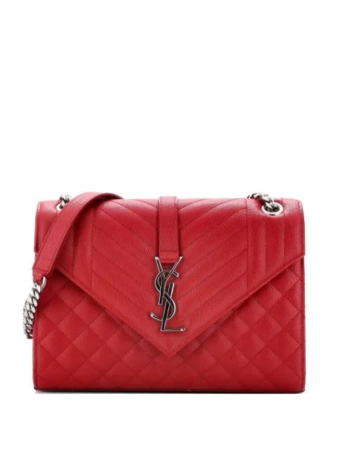 Classic Monogram Envelope Satchel Mixed Matelasse Leather Medium shoulder bag by SAINT LAURENT 