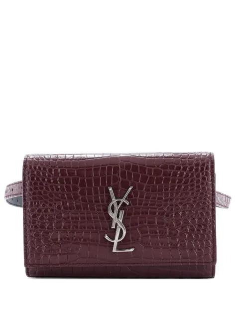 Classic Monogram Kate Crocodile Embossed Leather belt bag by SAINT LAURENT 