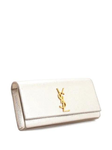 Classic Monogram Metallic Calfskin Long clutch bag by SAINT LAURENT 