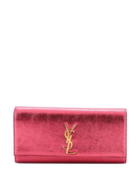 Classic Monogram Metallic Calfskin Long clutch bag by SAINT LAURENT 