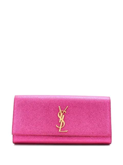 Classic Monogram Metallic Calfskin Long clutch bag by SAINT LAURENT 