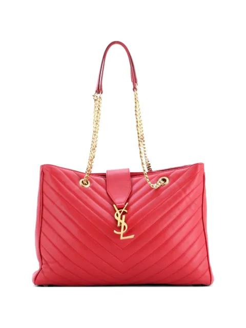 Classic Monogram Shopper Matelasse Chevron Leather Large tote bag by SAINT LAURENT 