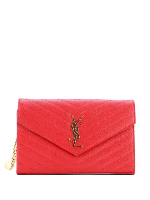 Classic Monogram Wallet on Chain Matelasse Chevron Leather Medium crossbody bag by SAINT LAURENT 