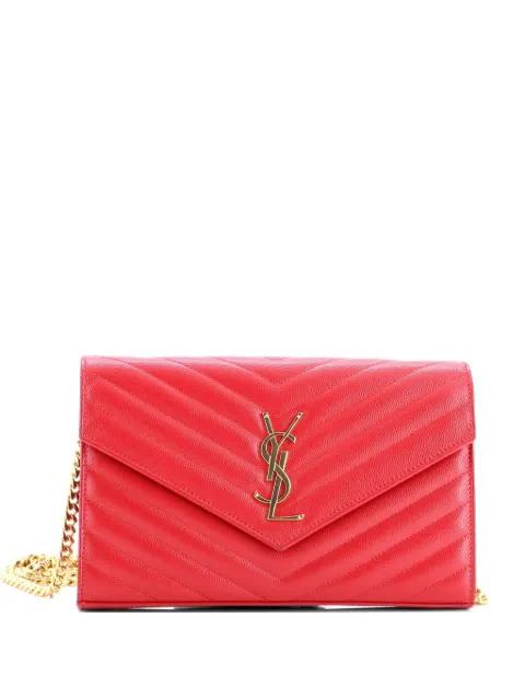 Classic Monogram Wallet on Chain Matelasse Chevron Leather Medium crossbody bag by SAINT LAURENT 