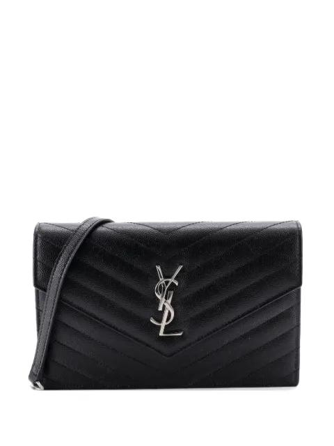 Classic Monogram Wallet on Chain Matelasse Chevron Leather Small crossbody bag by SAINT LAURENT 
