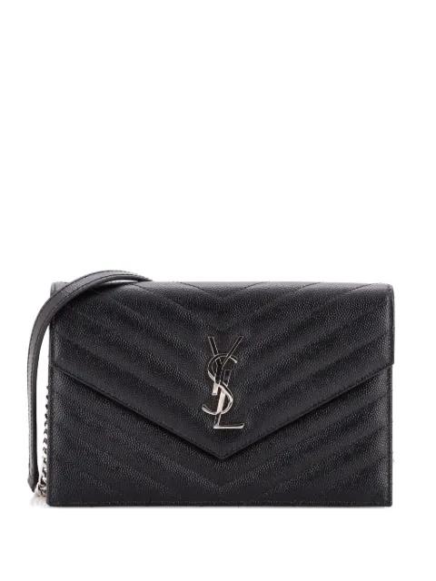 Classic Monogram Wallet on Chain Matelasse Chevron Leather Small crossbody bag by SAINT LAURENT 