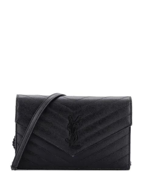 Classic Monogram Wallet on Chain Matelasse Chevron Leather Small crossbody bag by SAINT LAURENT 