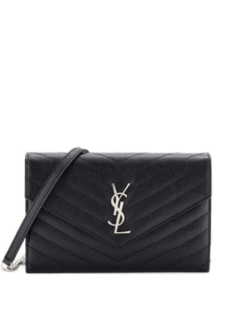 Classic Monogram Wallet on Chain Matelasse Chevron Leather Small crossbody bag by SAINT LAURENT 