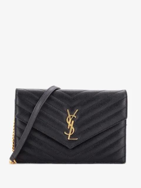 Classic Monogram Wallet on Chain Matelasse Chevron Leather Small crossbody bag by SAINT LAURENT 