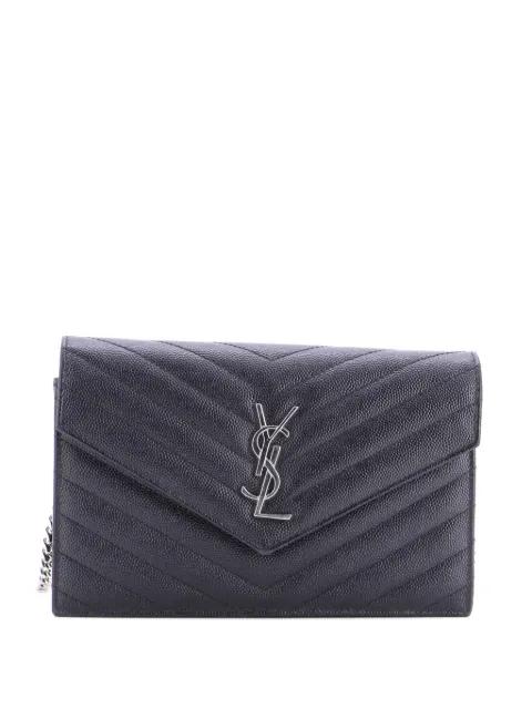 Classic Monogram Wallet on Chain Matelasse Chevron Leather Small crossbody bag by SAINT LAURENT 