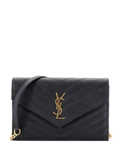 Classic Monogram Wallet on Chain Matelasse Chevron Leather Small crossbody bag by SAINT LAURENT 