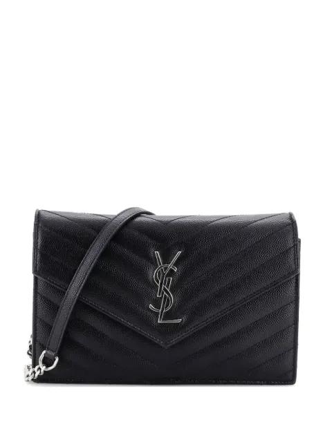 Classic Monogram Wallet on Chain Matelasse Chevron Leather Small crossbody bag by SAINT LAURENT 