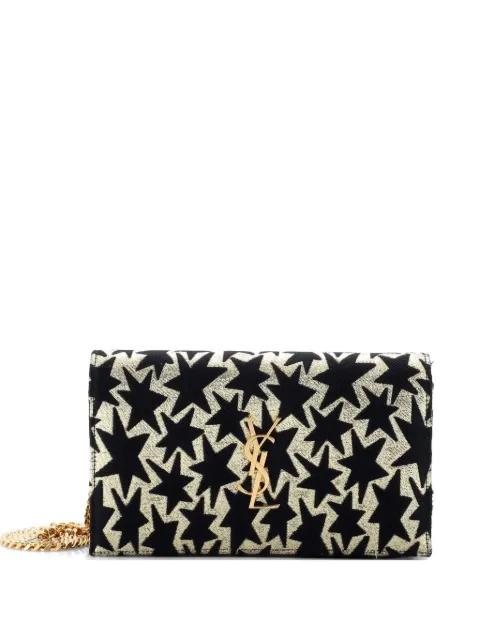 Classic Monogram Wallet on Chain Woven Fabric shoulder bag by SAINT LAURENT 