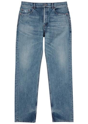 Distressed straight-leg jeans by SAINT LAURENT