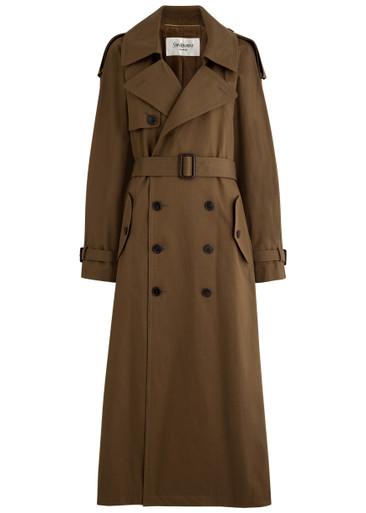 Double-breasted cotton-twill trench coat by SAINT LAURENT