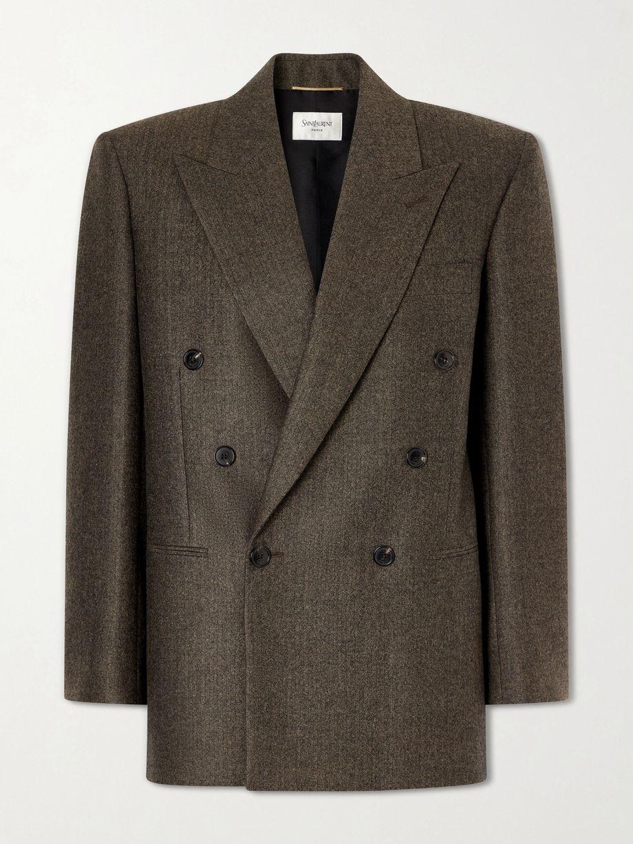 Double-breasted virgin wool blazer by SAINT LAURENT