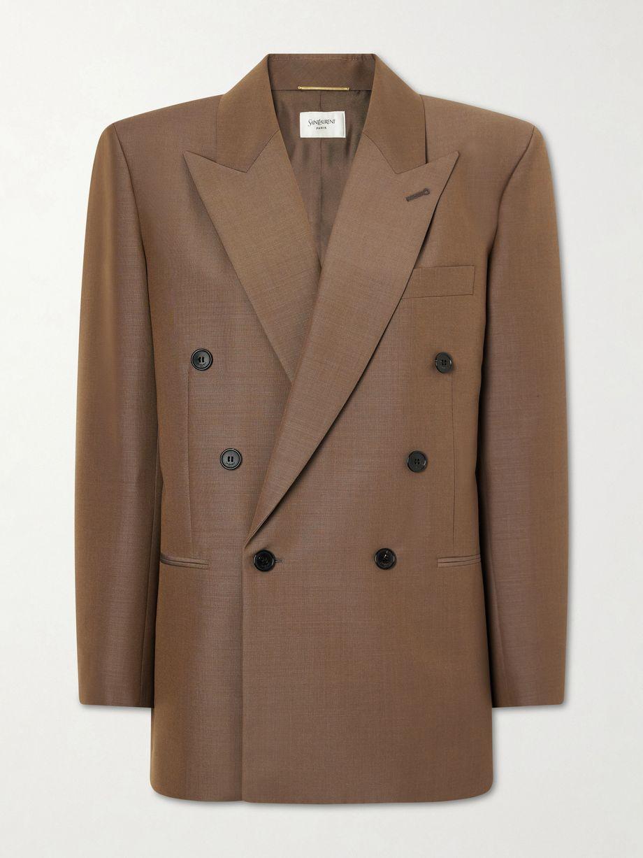 Double-breasted wool and mohair-blend blazer by SAINT LAURENT