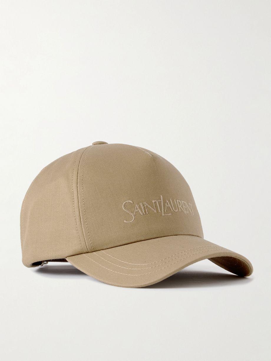Embroidered cotton and linen-blend gabardine baseball cap by SAINT LAURENT