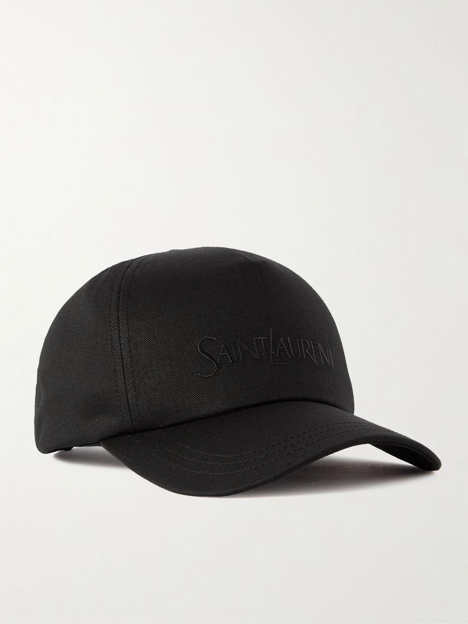 Embroidered cotton and linen-blend gabardine baseball cap by SAINT LAURENT