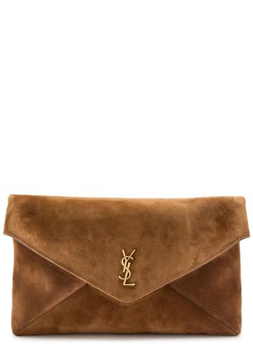 Envelope suede pouch by SAINT LAURENT