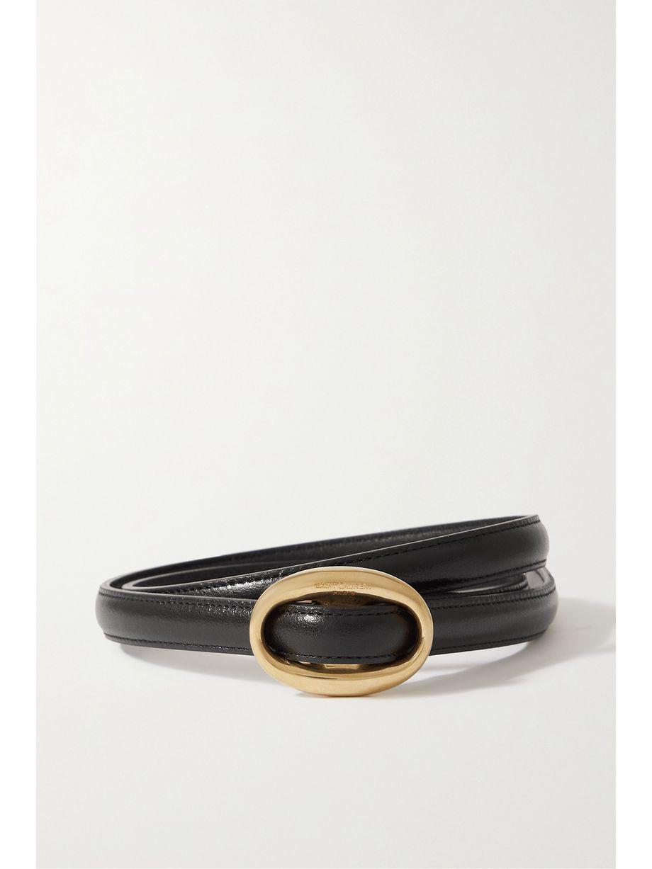 Glossed-leather belt by SAINT LAURENT