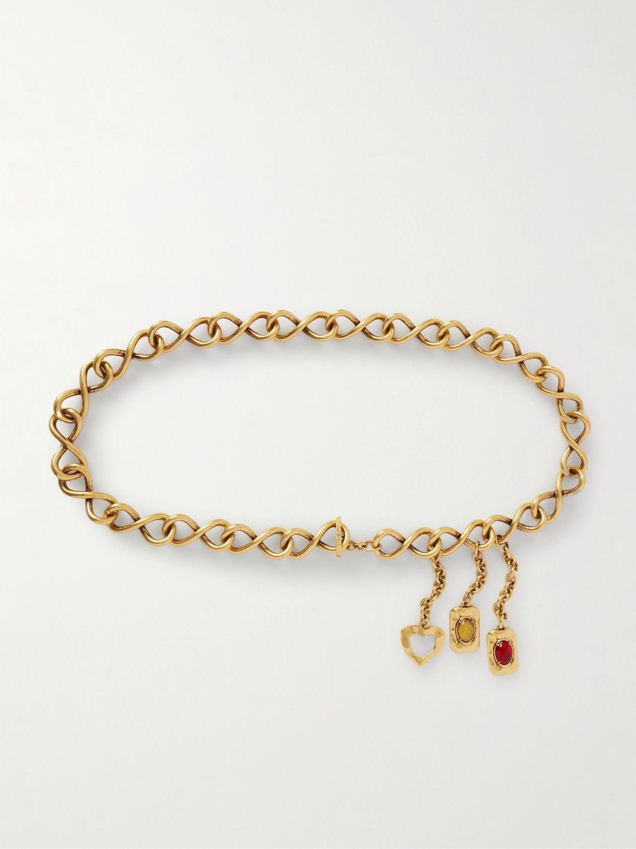 Gold-tone and resin chain belt by SAINT LAURENT