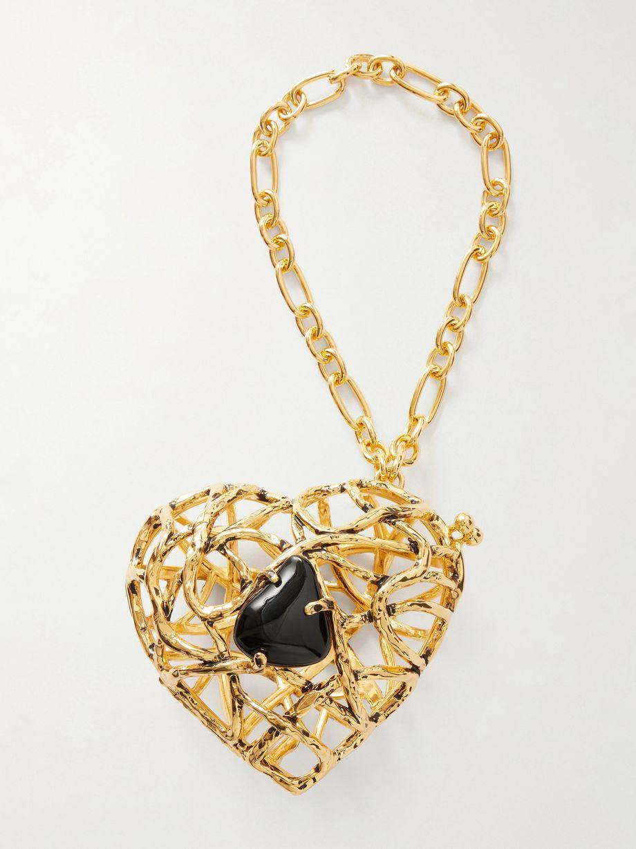 Gold-tone and stone keychain by SAINT LAURENT